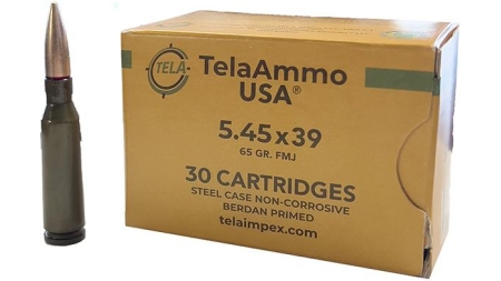 Wolf TelaAmmo Rifle Ammunition 5.45x39 65gr FMJ 2959 fps 30/ct