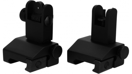 TacFire AR Front & Rear Spring Loaded Pop Up Iron Sights