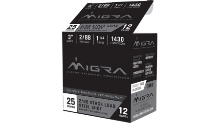 Migra Waterfowl Steel Shot Shotshell 12 ga 3" 1-1/4 oz 1430 fps #2-BB 25/ct