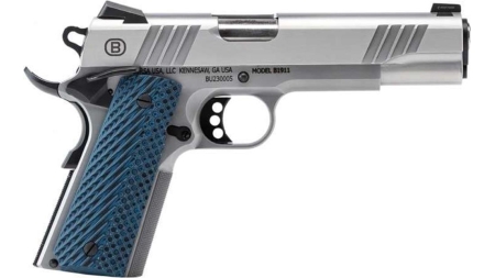 Bersa B1911 Handgun .45 ACP 8rd Magazine 5" Barrel Stainless Steel with VZ Grips Night Sight