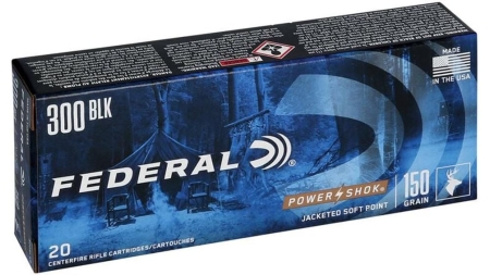 Federal Power-Shok Rifle Ammunition .300 AAC Blackout 150 gr SP 1900 fps 20/ct
