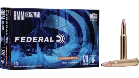 Federal Power-Shok Rifle Ammunition 8x57mm 170 gr SP 2250 fps - 20/ct