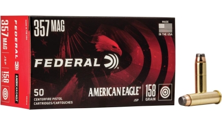 American Eagle Handgun Ammunition .357 Mag 158 gr JSP 1240 fps 50/box