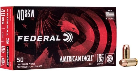 American Eagle Handgun Ammunition .40 S&W 165 gr FMJ 1130 fps 1000/ct