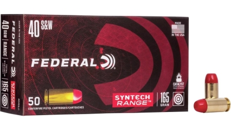 Federal American Eagle Syntech Handgun Ammunition .40 S&W 165 gr TSJ 1060 fps 50/ct