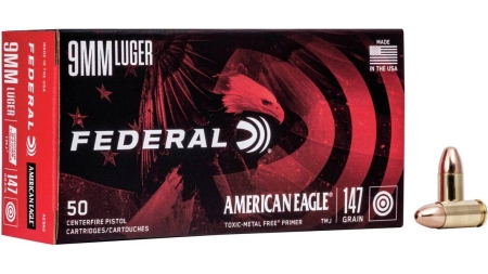 American Eagle IRT Handgun Ammunition 9mm Luger 147 gr. TMJ 1000 fps 50/ct