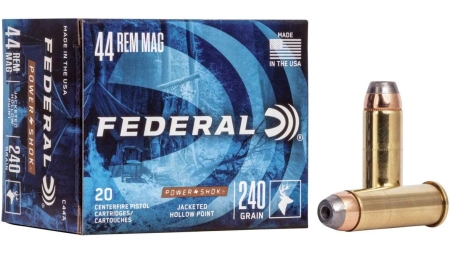 Federal Power-Shok Handgun Ammunition .44 Mag 240 gr JHP 1230 fps 20/box