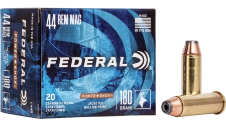 Federal Power-Shok Handgun Ammunition .44 Mag 180 gr JHP 1460 fps 20/box