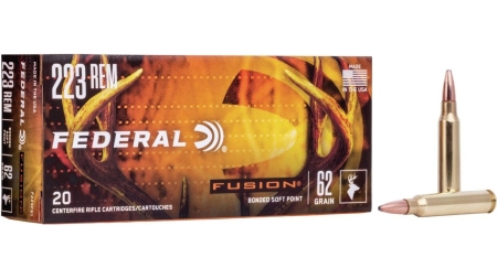 Federal Fusion Rifle Ammunition .223 Rem 62 gr BTSP 3000 fps 20/ct