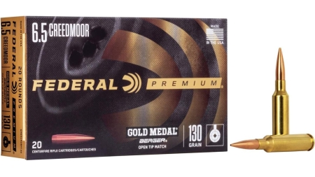 Federal Gold Medal Berger Hybrid Rifle Ammunition 6.5 Creedmoor 130 gr 2875 fps 20/ct