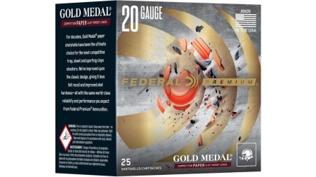 Federal Gold Medal Paper Shotshells 20ga 2-3/4" 7/8oz 1250 fps #7.5 25/ct