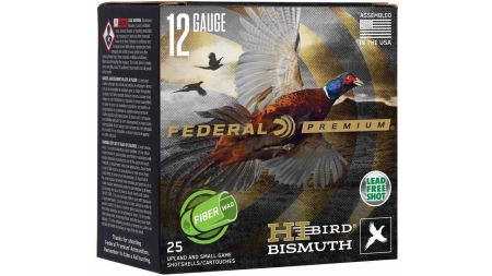 Federal Hi-Bird Fiber Wad Bismuth Shotshells 12ga 2-3/4" 1-1/4oz 1330fps #5 25/ct