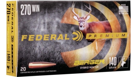 Federal Classic Hunter Berger Hybrid Rifle Ammunition .270 Win 140 gr BTHP 2950 fps 20/ct