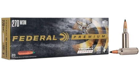 Federal Trophy Copper Rifle Ammunition .270 WSM 130gr PT 3280 fps 20/ct