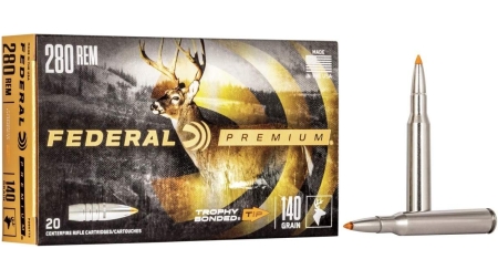 Federal Trophy Bonded Tip Rifle Ammunition .280 Rem 140gr PT 2950 fps 20/ct