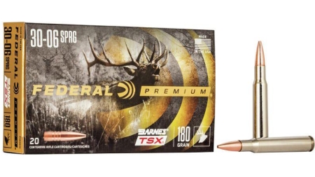 Federal Barnes TSX Rifle Ammunition 30-06 Sprg 180gr HP 2700 fps 20/ct
