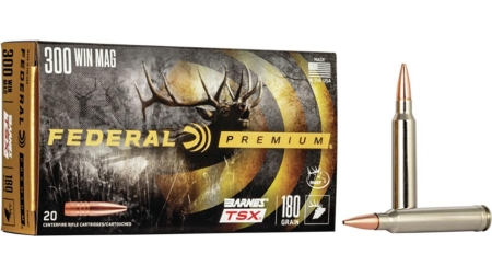 Federal P300WP Premium 300 Win Mag 180 Gr 2960 Fps Barnes TSX 20 Bx/10 Cs