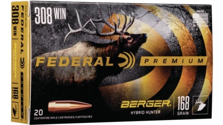Federal Classic Hunter Berger Hybrid Rifle Ammunition .308 Win 168 gr BTHP 2800 fps 20/ct