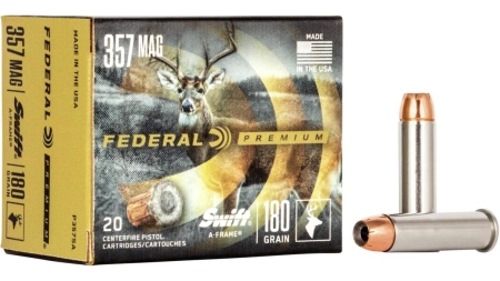 Federal Premium Vital-Shok Handgun Ammunition .357 Mag 180 gr SAF 1160 fps 20/box