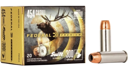 Federal Premium Vital-Shok Handgun Ammunition .454 Casull 300 gr SAF 1520 fps 20/box