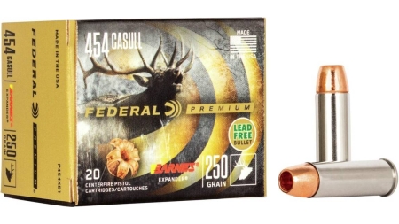 Federal Premium Vital-Shok Handgun Ammunition .454 Casull 250 gr BXP 1530 fps 20/box
