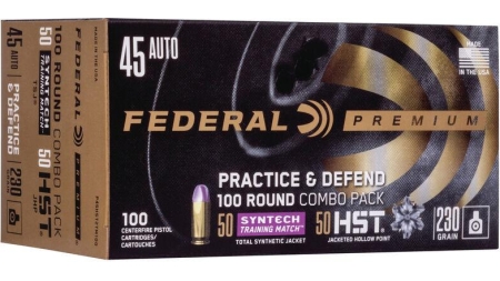 Federal Practice & Defend HST/Syntech Combo .45 ACP 230 gr 890 fps 100/ct