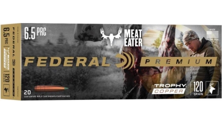 Federal Trophy Copper Rifle Ammunition 6.5 PRC 120 gr TC 3100 fps 20/ct