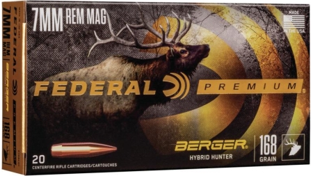 Federal Classic Hunter Berger Hybrid Rifle Ammunition  7mm Rem Mag 168 gr 2870 fps 20/ct