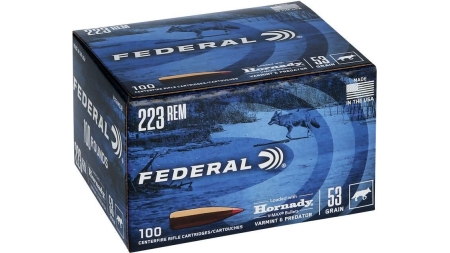 Federal Varmint & Predator Rifle Ammunition .223 Rem 53 gr FMJ 3400 fps 100/ct