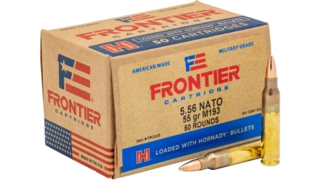 Hornady Frontier Rifle Ammunition XM193 5.56mm NATO 55 gr FMJ 3240 fps 50/ct