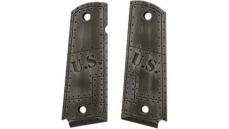 Hogue Govt. Model Aluminum - 1911 U.S. Green Distressed Grip