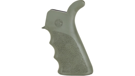 Hogue AR-15/M-16 Rubber Beavertail Grip with Finger Grooves-OD Green