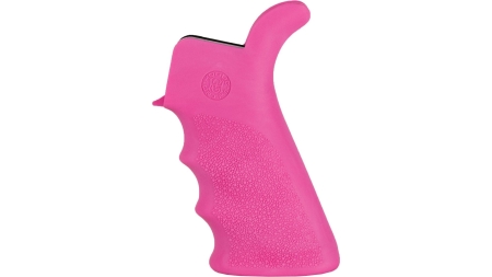 Hogue AR-15/M-16 Rubber Beavertail Grip with Finger Grooves-Pink