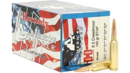 Hornady American Gunner Bulk Rifle Ammunition 6.5 Creedmoor 140 gr BTHP 2690 fps 50/ct