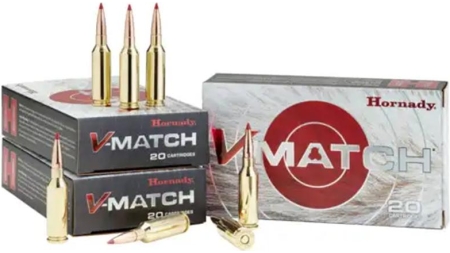 Hornady V-Match Rifle Ammunition .22 Creedmoor 69 gr ELD-VT 3550 fps 20/ct