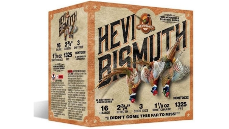 HEVI-Shot HEVI-Bismuth Upland Shotshells 16ga 2-3/4" 1-1/4oz 1325 fps #3 25/ct