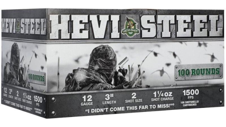 HEVI-Shot HEVI-Steel Shotshells 12ga 3" 1-1/4oz 1500 fps #2 100/ct