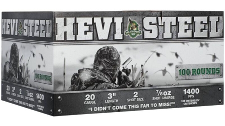 HEVI-Shot HEVI-Steel Shotshells 20ga 3" 7/8oz 1400 fps #2 100/ct