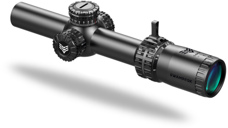 Swampfox Arrowhead LPVO Series Rifle Scope - 1-8x24 30mm SFP Red Guerrilla Dot BDC Long - Black