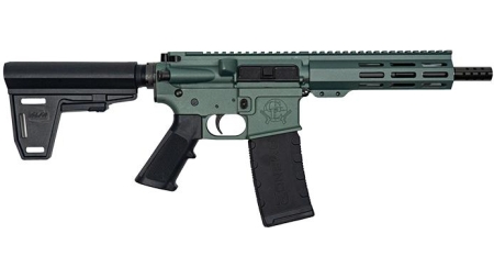 GLFA 223 Wylde Braced Pistol .223 Wylde 30rd Magazine 7.5" Nitride Barrel Charcoal Green Finish
