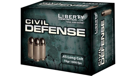 Liberty Civil Defense Handgun Ammunition .45 Colt 78 gr SCHP 1800 fps 20/ct