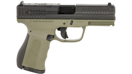 FMK Mach 9 Handgun 9mm Luger 10rd Magazine(1) 4" Barrel Optic Ready OD Green Frame