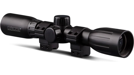 Konus KONUSFIRE 4x32mm Rifle Scope w/.22 Dovetail Mounting Rings 30/30 Reticle Black Matte