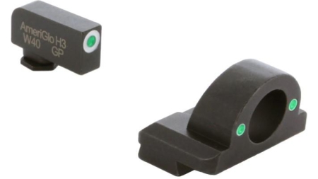 Ameriglo Tritium Ghost Ring Handgun Sight for Glock 42/43/43x/48 Green Rear Green with White Front