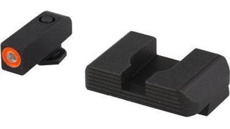 Ameriglo Glock Gen1-4 Hackathorn Sight for Glock 42-43 Green Tritium Orange Front - Black Serrated Rear