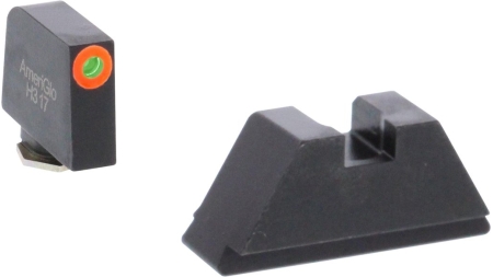 Ameriglo Glock XL Tall Suppressor/Optic Height Set (All except 42-43) - Green Tritium w Orange Outline Front / Black Rear