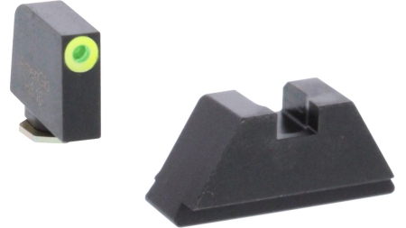 Ameriglo Glock XL Tall Suppressor/Optic Height Set (All except 42-43) - Green Tritium w Lumigreen Outline Front / Black Rear