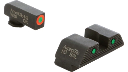 Ameriglo Trooper Tritium Sight Set Green with Orange Front Green with Black Rear for Glock