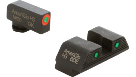 Ameriglo Trooper Tritium Sight Set Green with Orange Front Green with Black Rear for Glock Gen 5