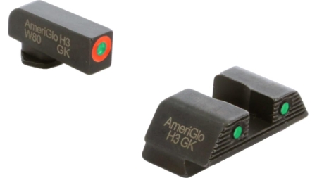 Ameriglo Trooper Tritium Sight Set Green with Orange Front Green with Black Rear for Glock 42 43 43x 48